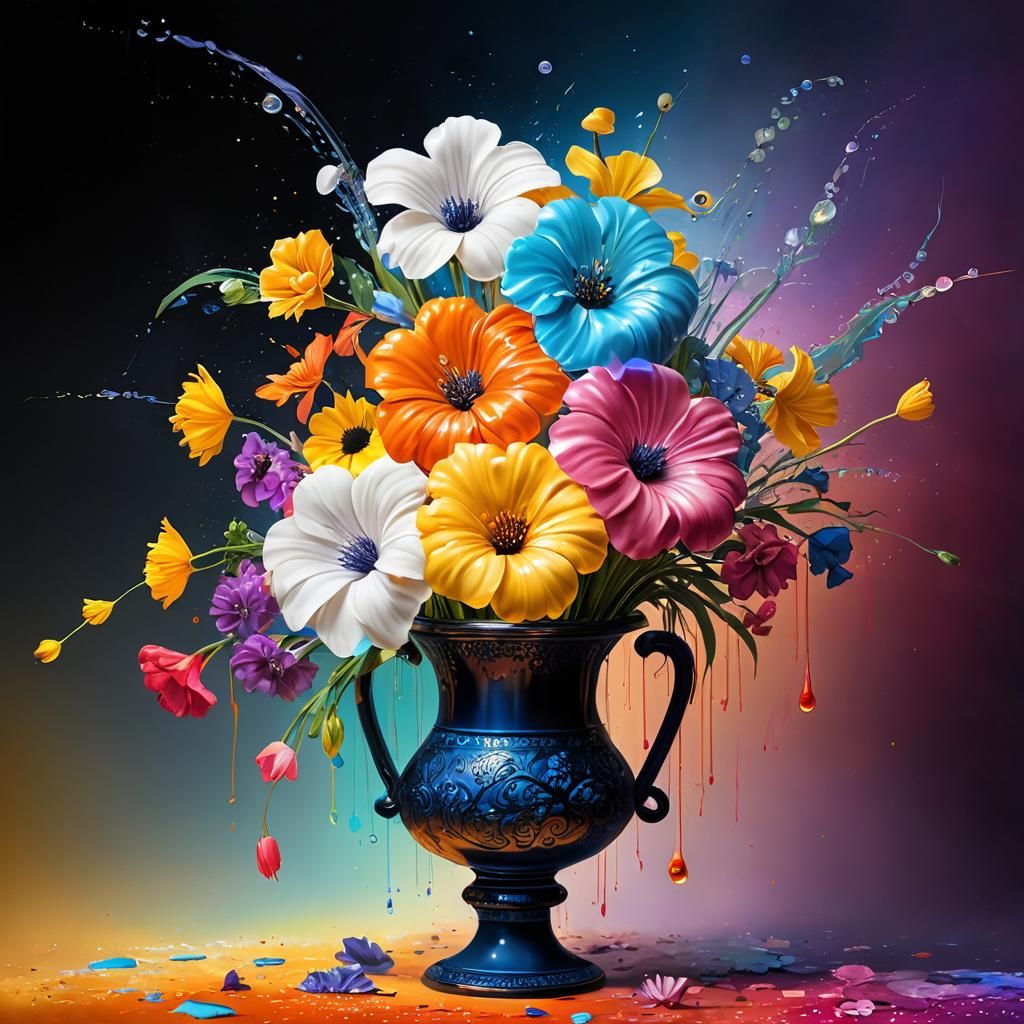 Vase of Blooming Flowers