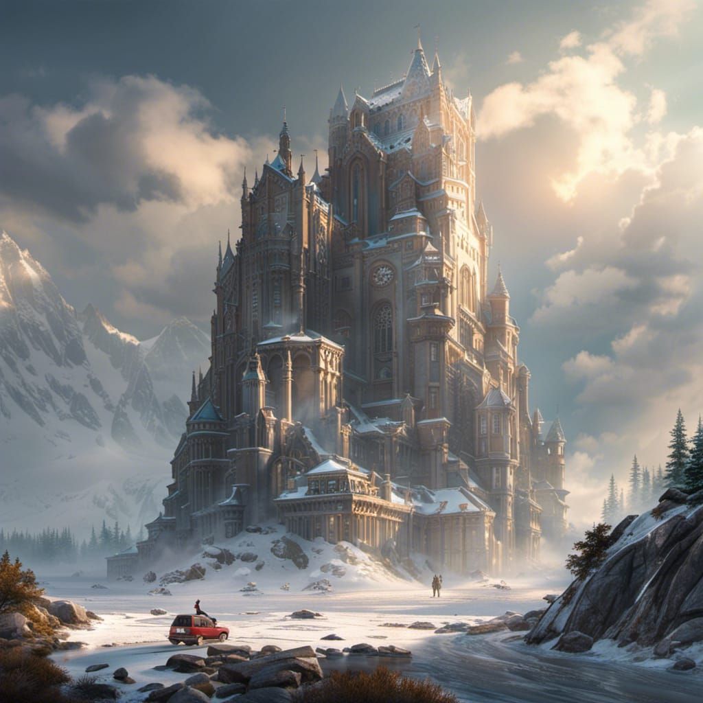 The Castle in the Snowy Mountains - AI Generated Artwork - NightCafe ...