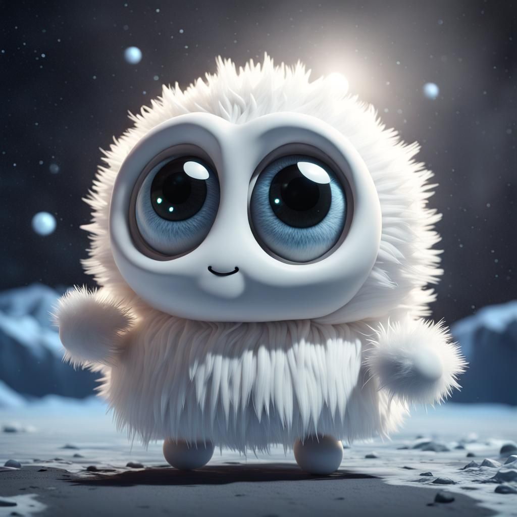 Cute Baby Yeti - AI Generated Artwork - NightCafe Creator