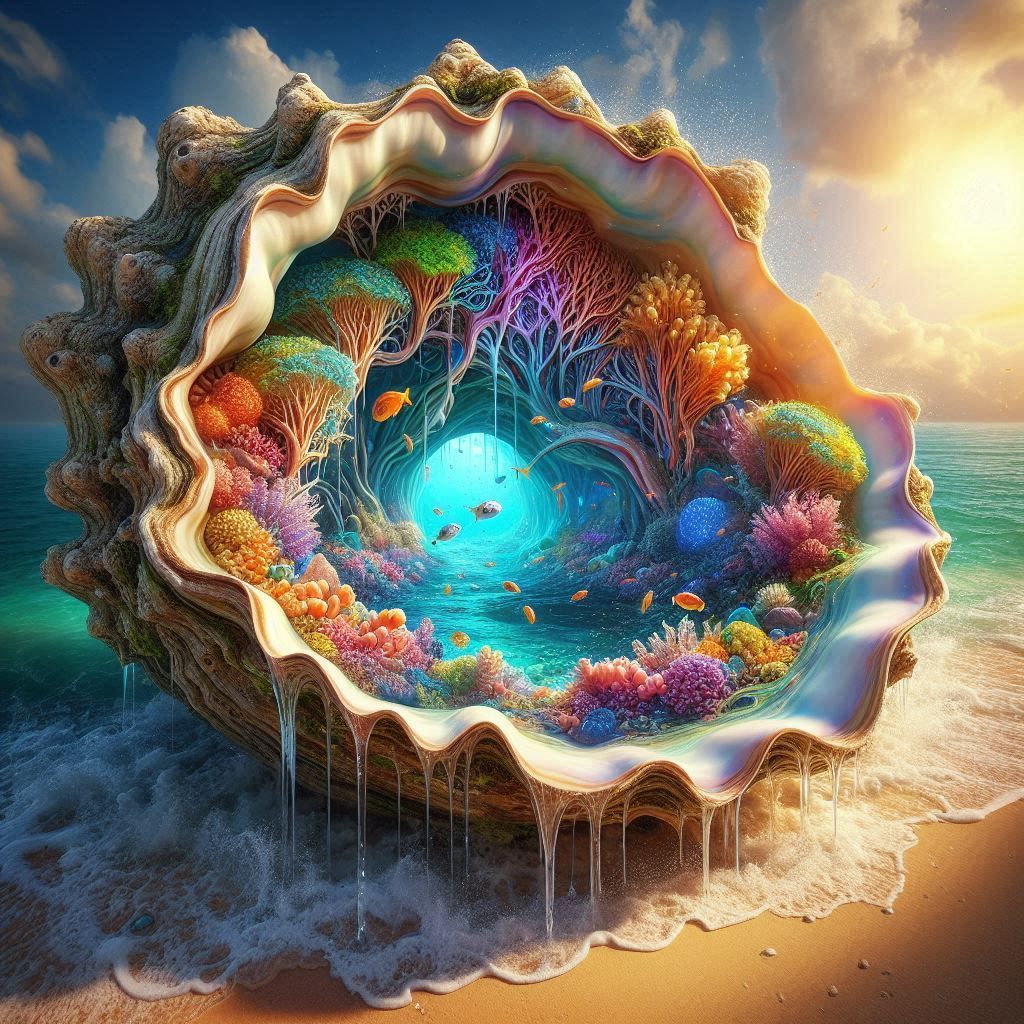 Fantasy Marine World in an Oyster Shell (1)