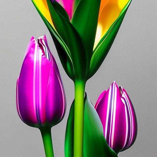 Glitch Tulip Flower