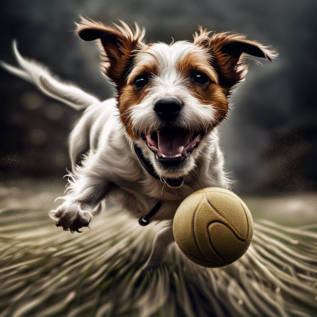 Happy Jack Russell With a Ball