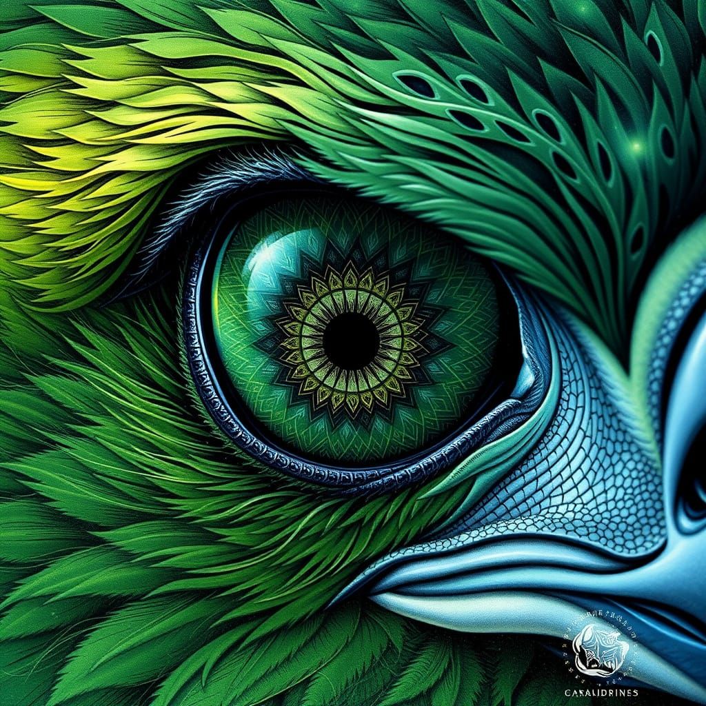 hyperdetailed Green 🟢 eagle eye  by @RocketCat