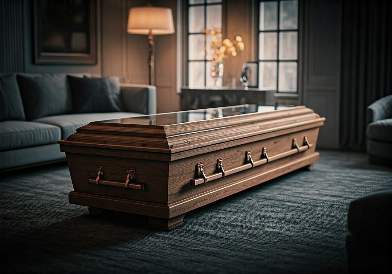 Errr thanks. A coffin coffee table? It just doesn’t go with my decor scheme.  by @Kernowek