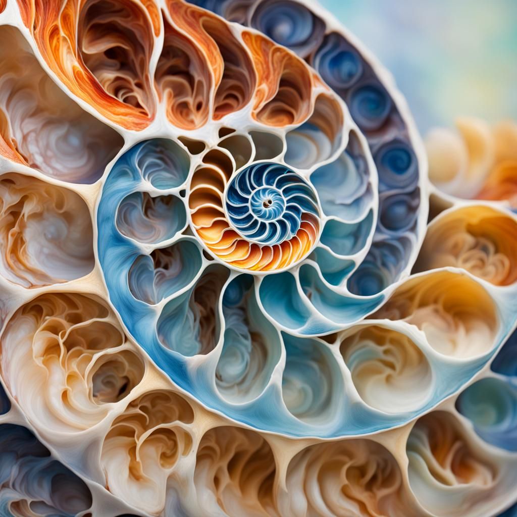 Cross section of a nautilus shell