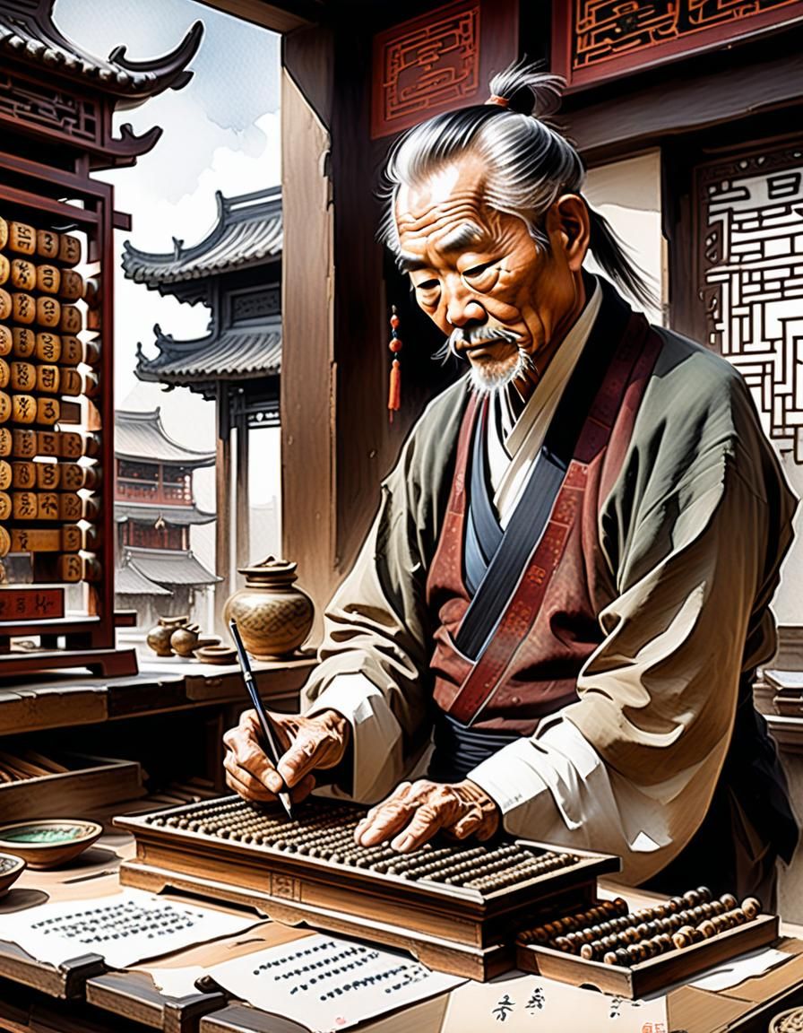 Merchant Calculating If It Was A Profitable Day