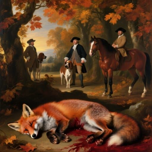 "Already terrified by the great noise of hunters, dogs, as wounds threaten its life, tired of fleeing, the prey, oppressed, dies."