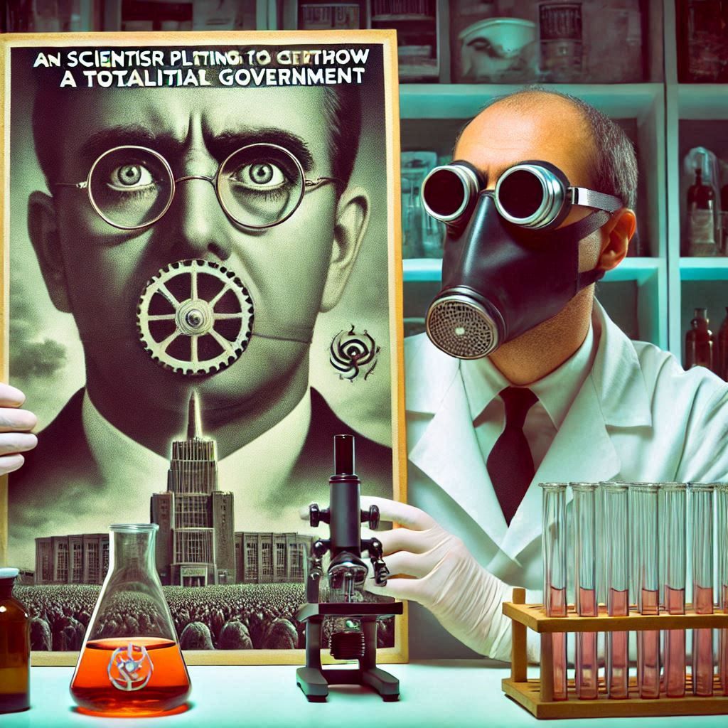 A scientist plotting to overthrow a totalitarian government