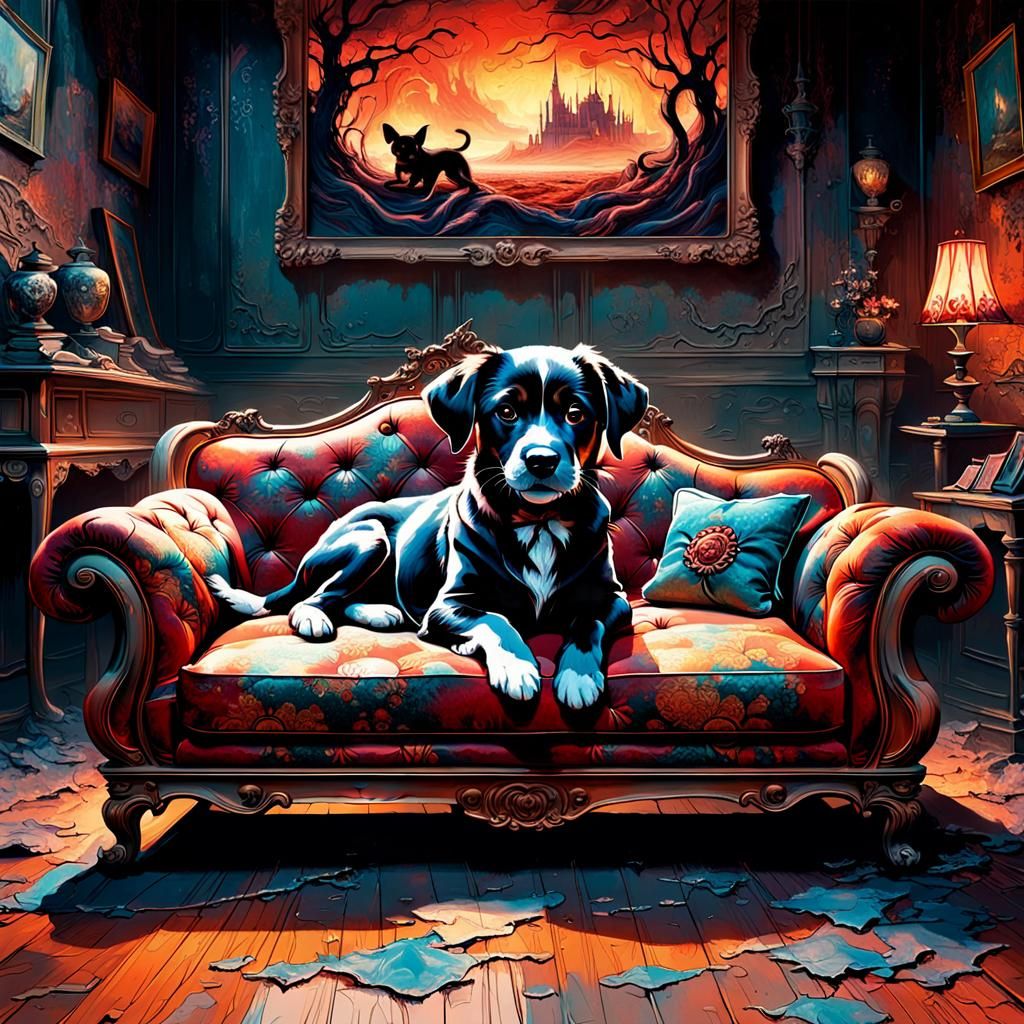 Dog waiting for his family to return