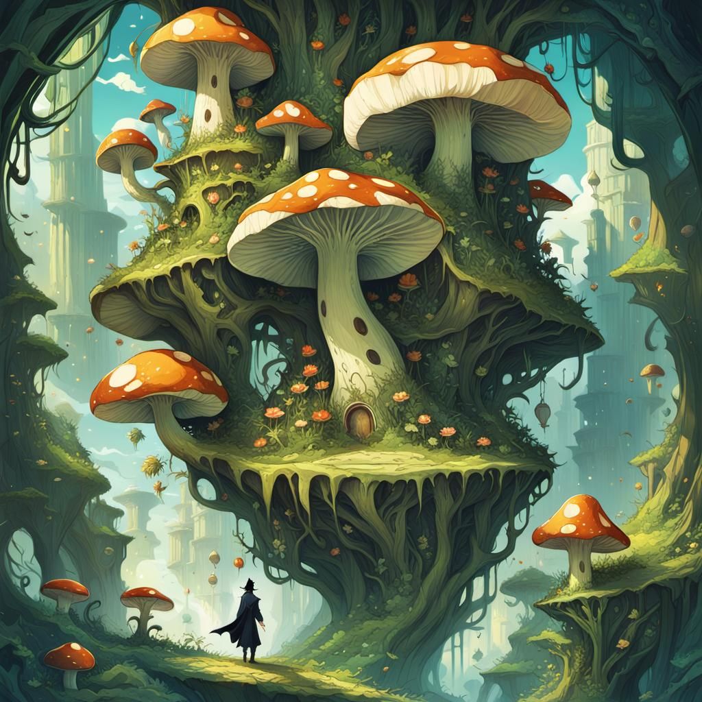 Fairytale mushroom village