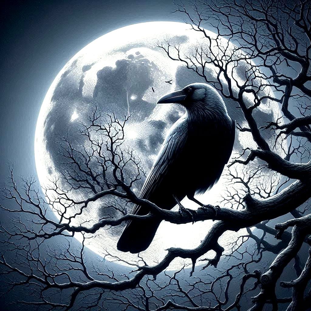 Moonlit Crow  by @Alison Mary