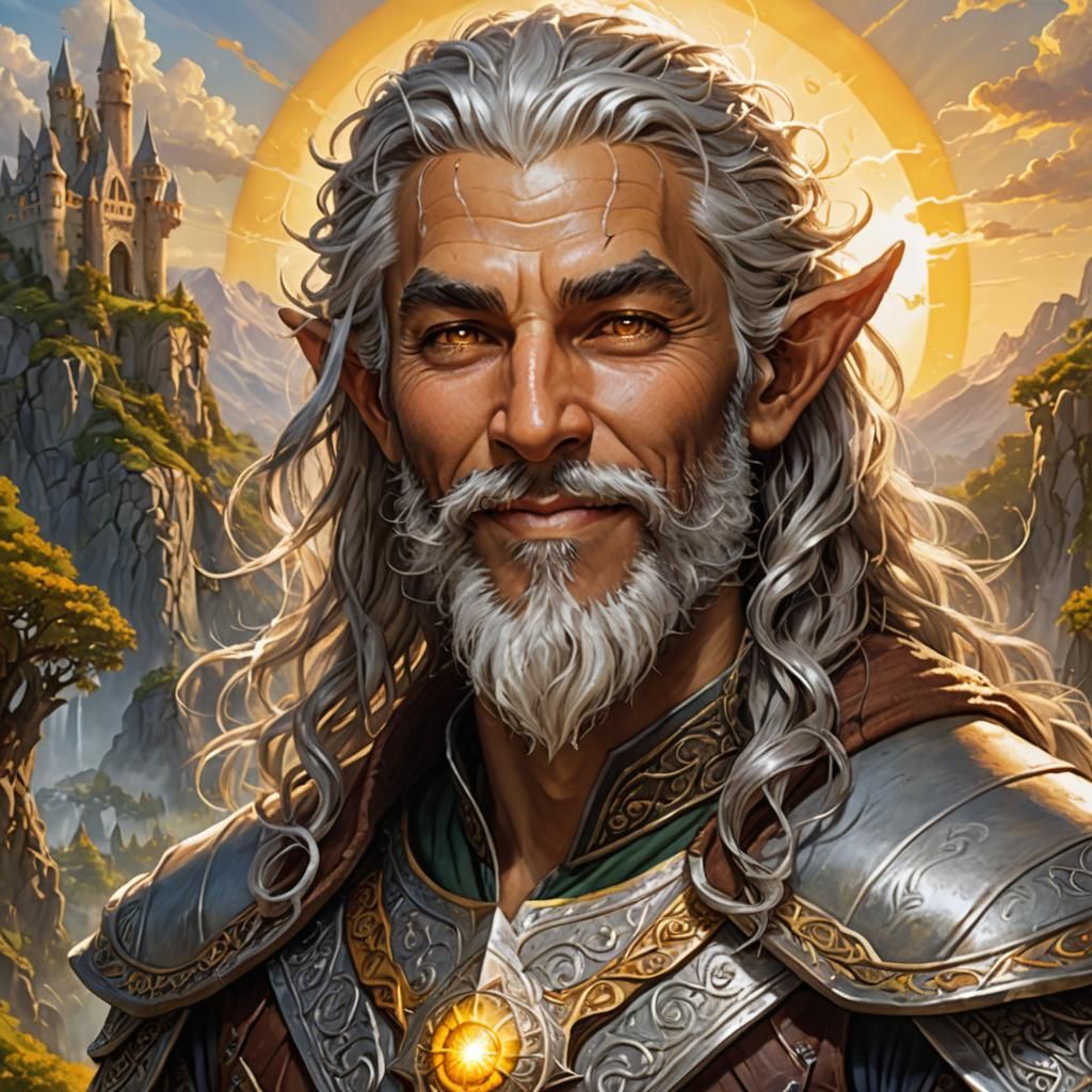 dungeons and dragon's portrait, Handsome elven god, hyper re...