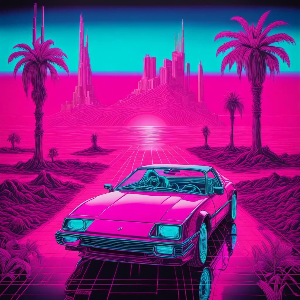 Synthwave 2 - AI Generated Artwork - NightCafe Creator