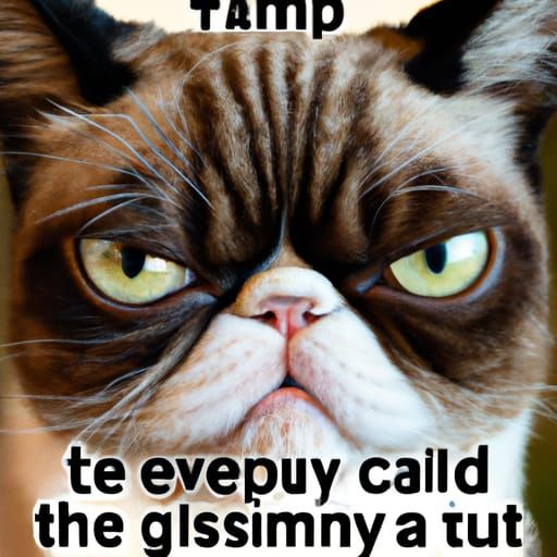angry cat face meme | Photographic Print