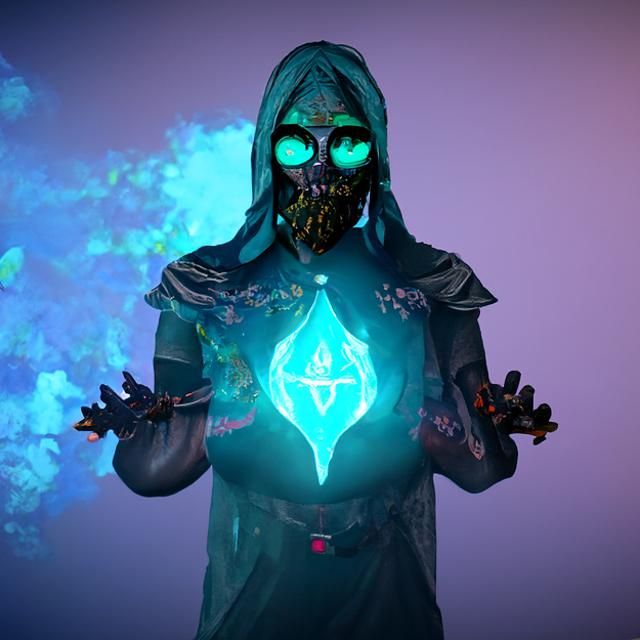 Teal Necromancer 2 - AI Generated Artwork - NightCafe Creator