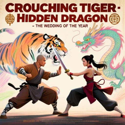 The poster features Jet Li as a Shaolin monk and Michelle as a kung fu warrior with a chinese sword, ...  by @Sibut