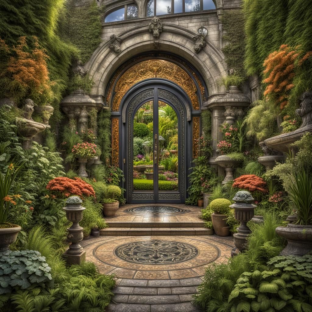 An entryway with a vast geared vault door leading into a fantastic ...