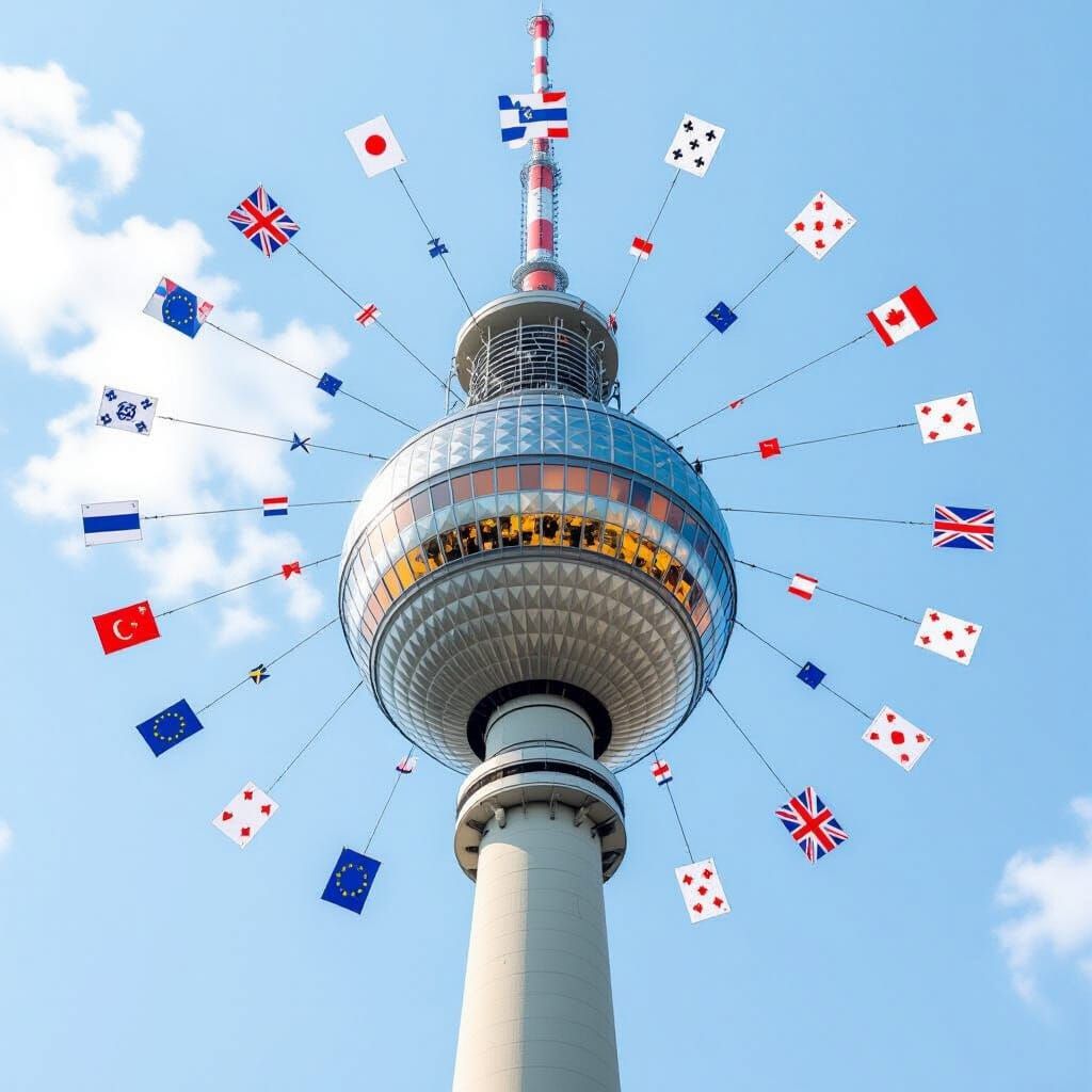 High-Quality Image of a Card Tower from Above