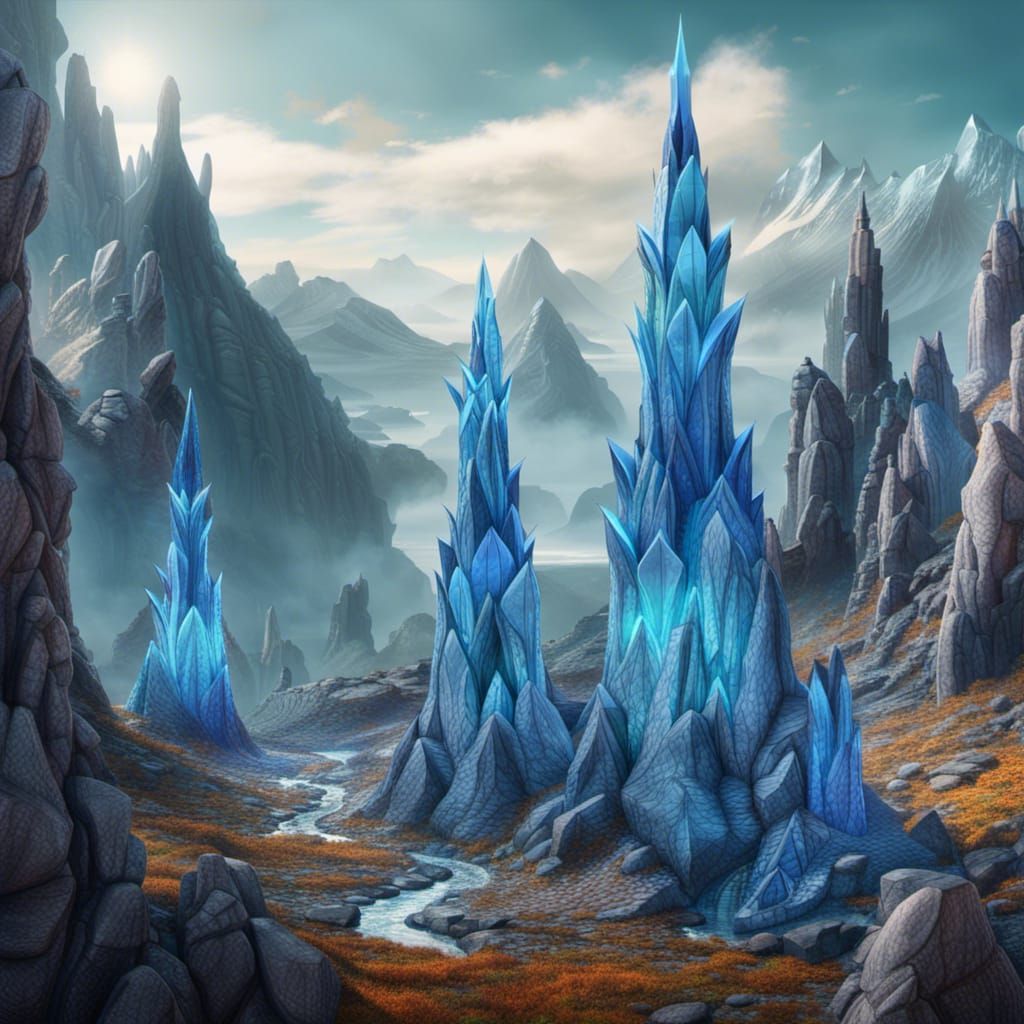 Crystal Spires AI Generated Artwork NightCafe Creator