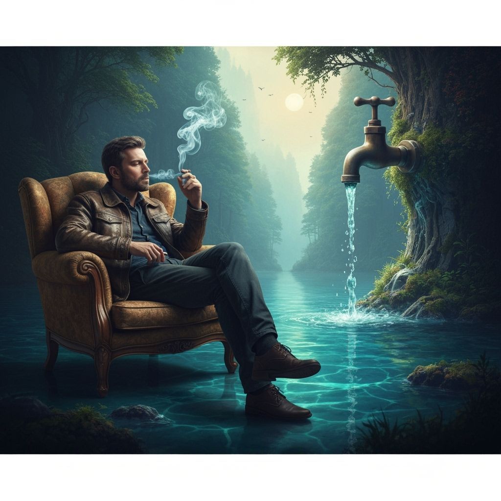 Surreal Smoker's Dream: A Matte Painting in 8K