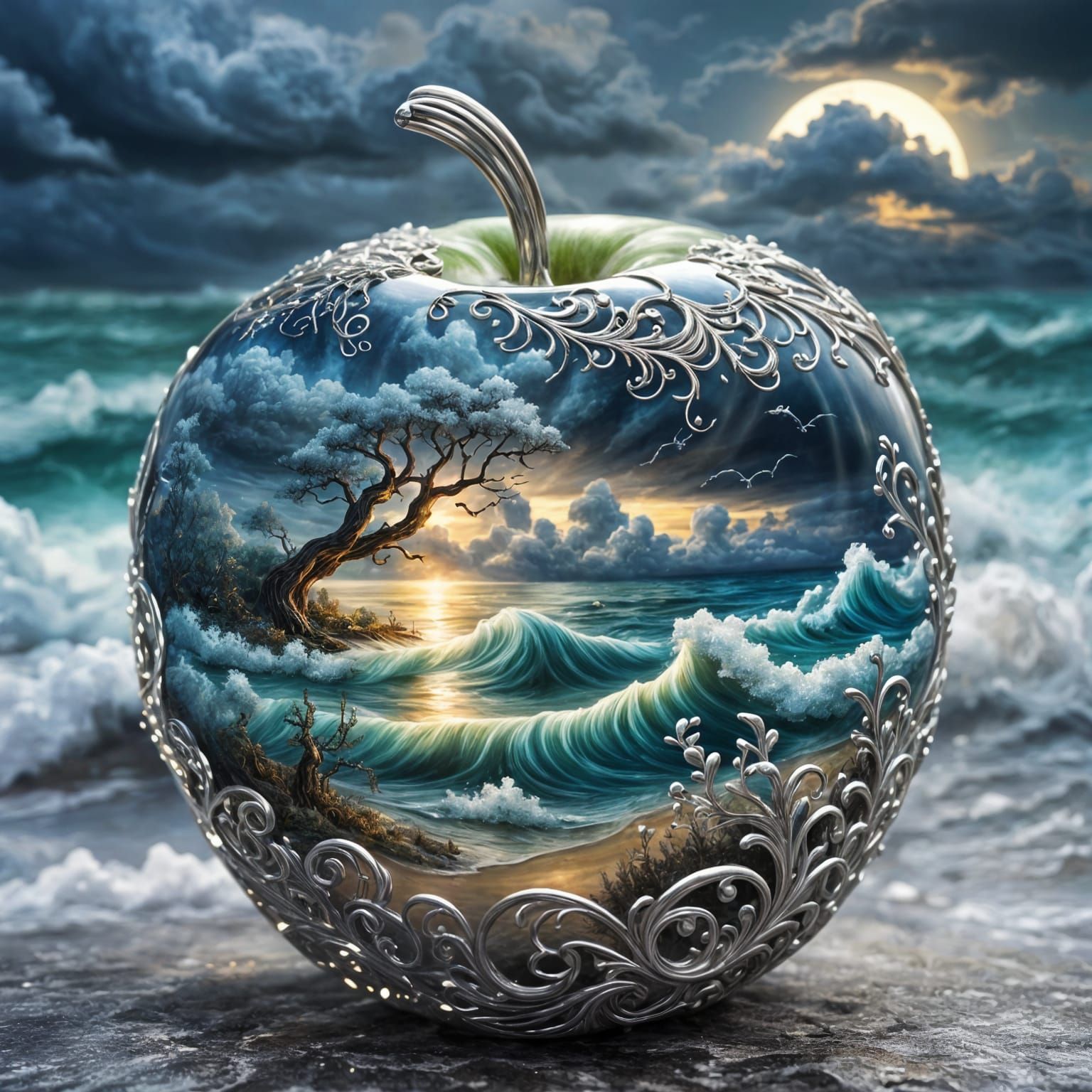 stormy apple  by @MArt