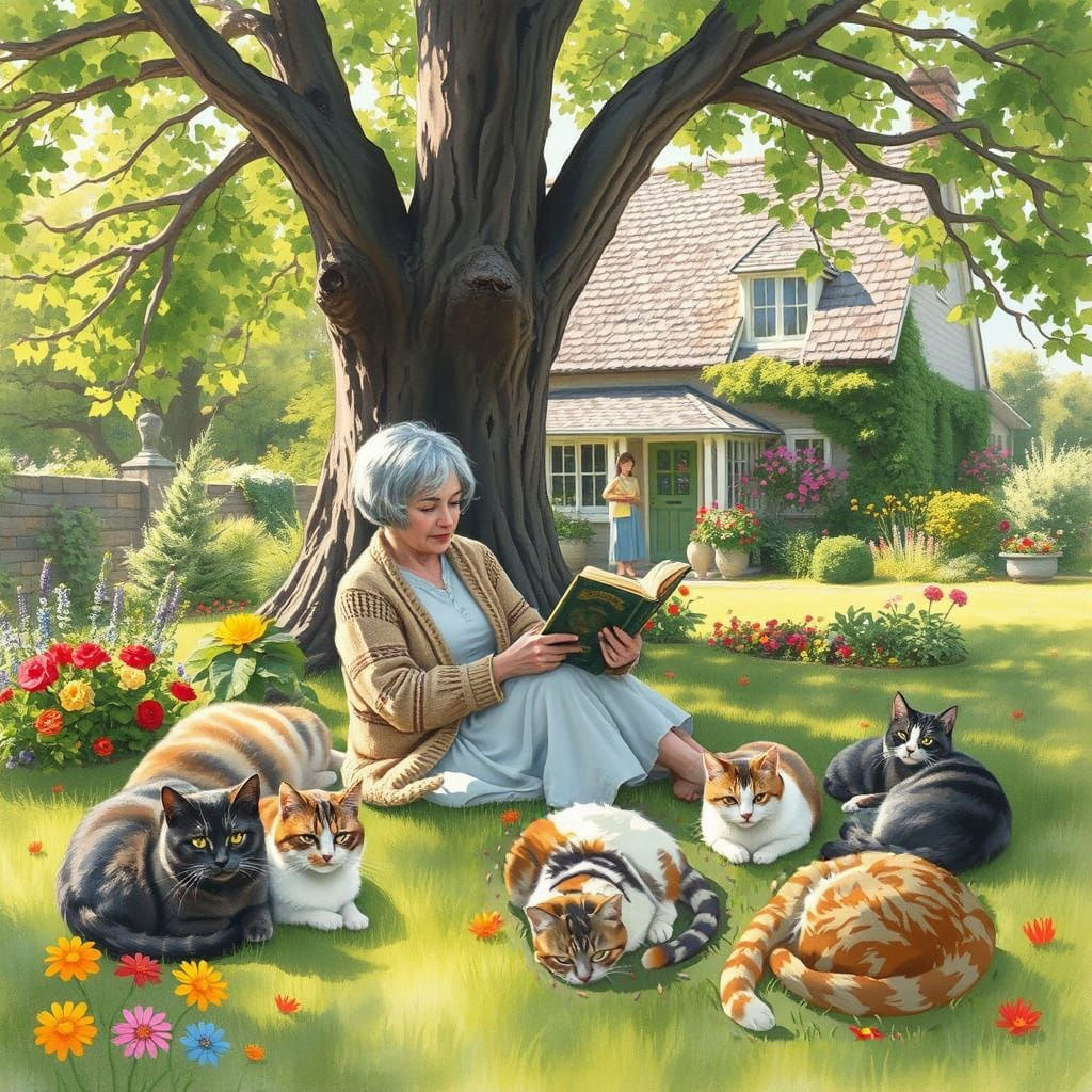 peaceful reading with company