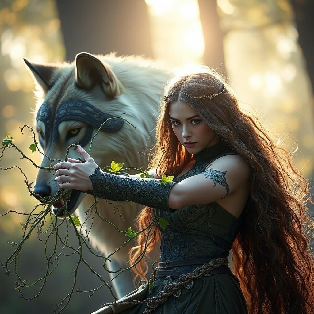 Druidess Channeling Earth Magic  by @JR