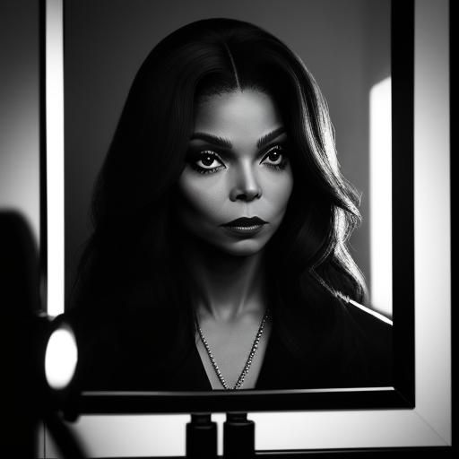Film Noir Portrait of Janet Jackson in 4K