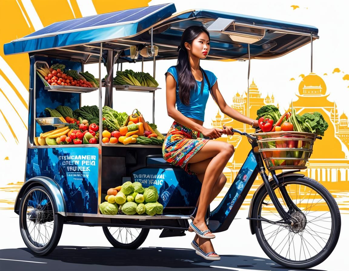 Food packaging - the solar powered organic fruit and vegetables tuk-tuk 2