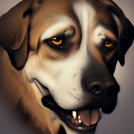 dog head and shoulders portrait, 8k resolution concept art portrait by