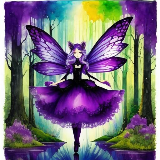 <lora:Inksplash Fairies:1.0> purple fairy, big eyes