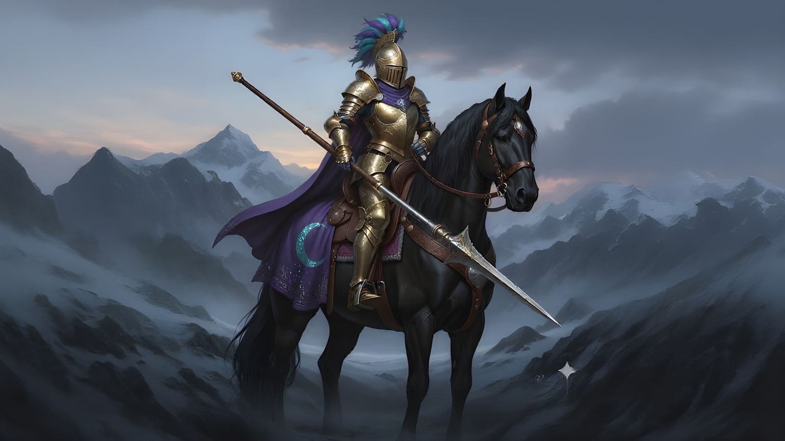 The queen of the Order of Cyan Crescent on patrol