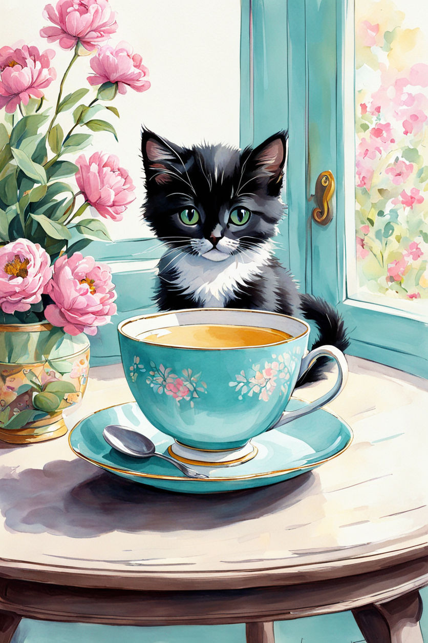 The Cat and the tea Cup