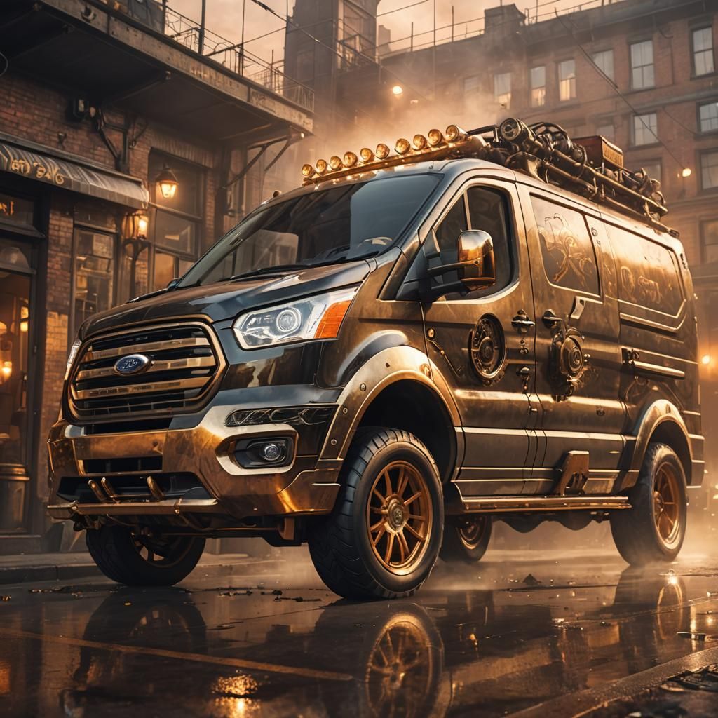 Ford Transit delivery van.