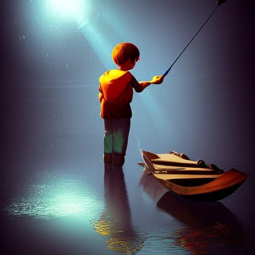 Boy fishing
