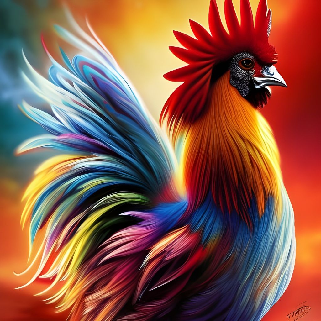 Fluffy Rooster - AI Generated Artwork - NightCafe Creator