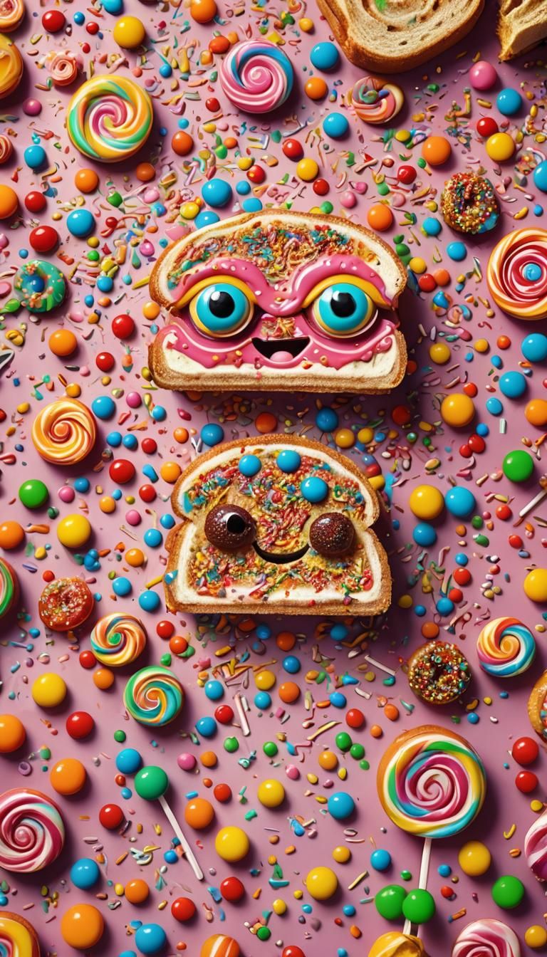 Sandwich animado con ojos