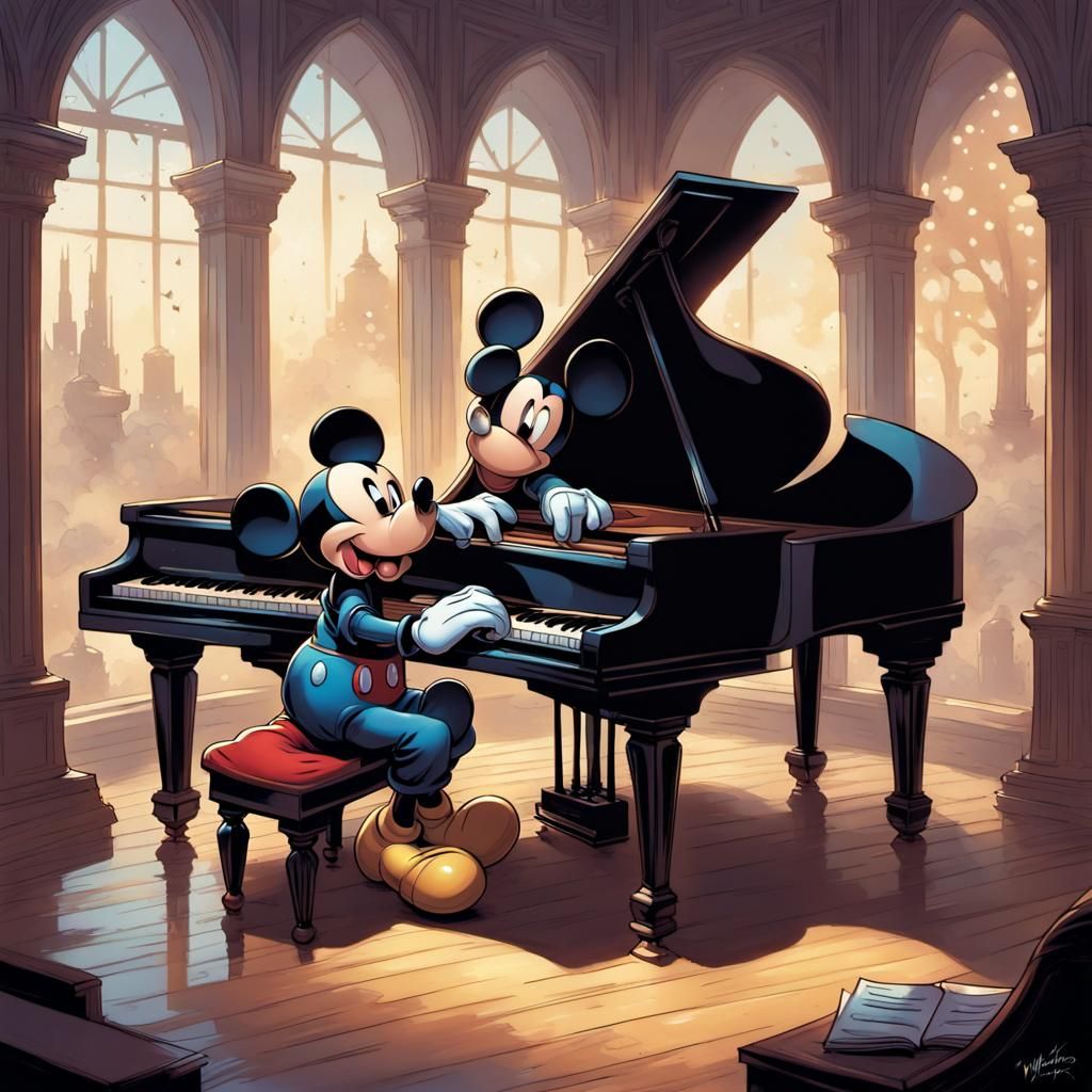 Mickey Mouse Singing Playing Piano 