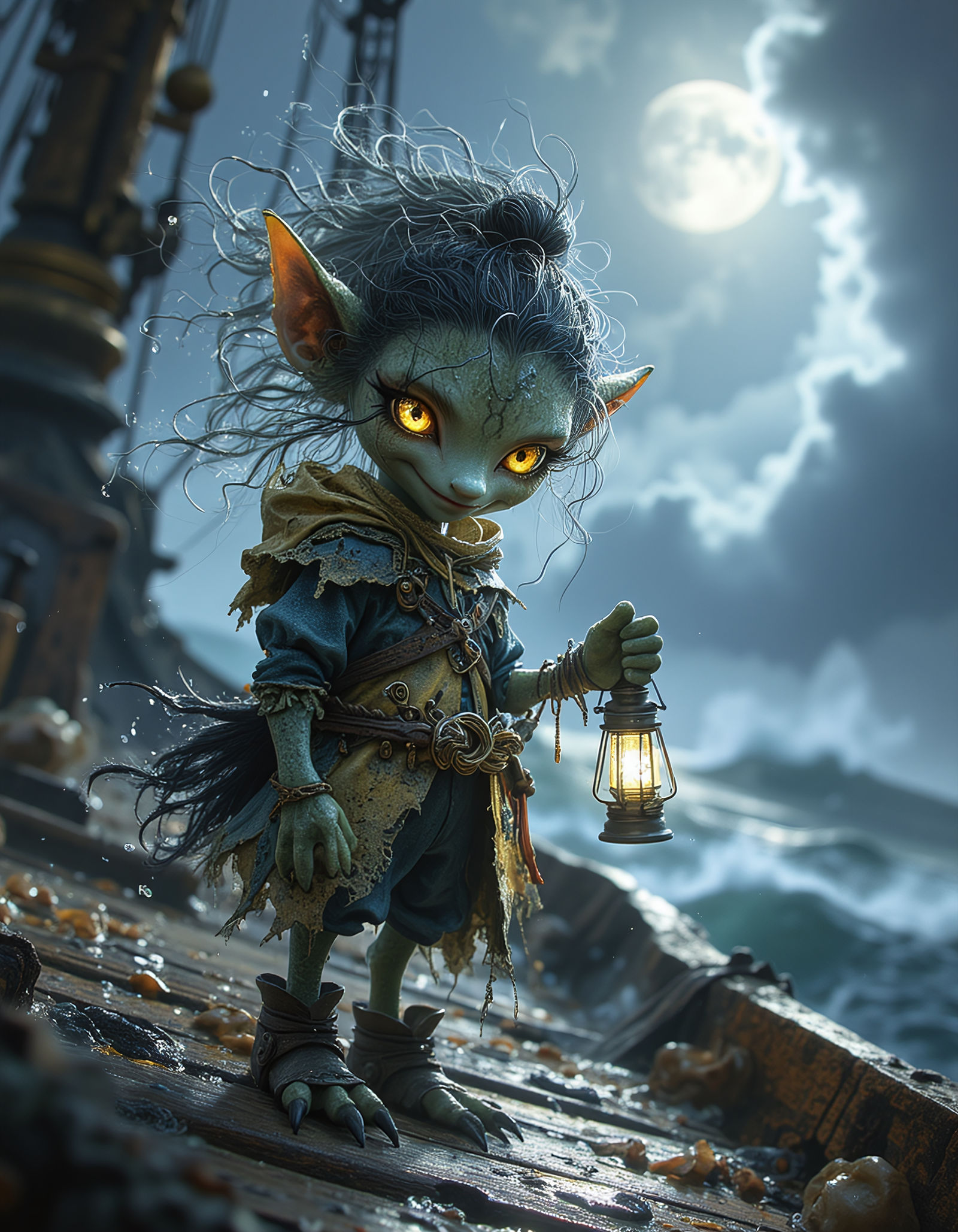 A klabautermann (a maritime kobold) up to no good