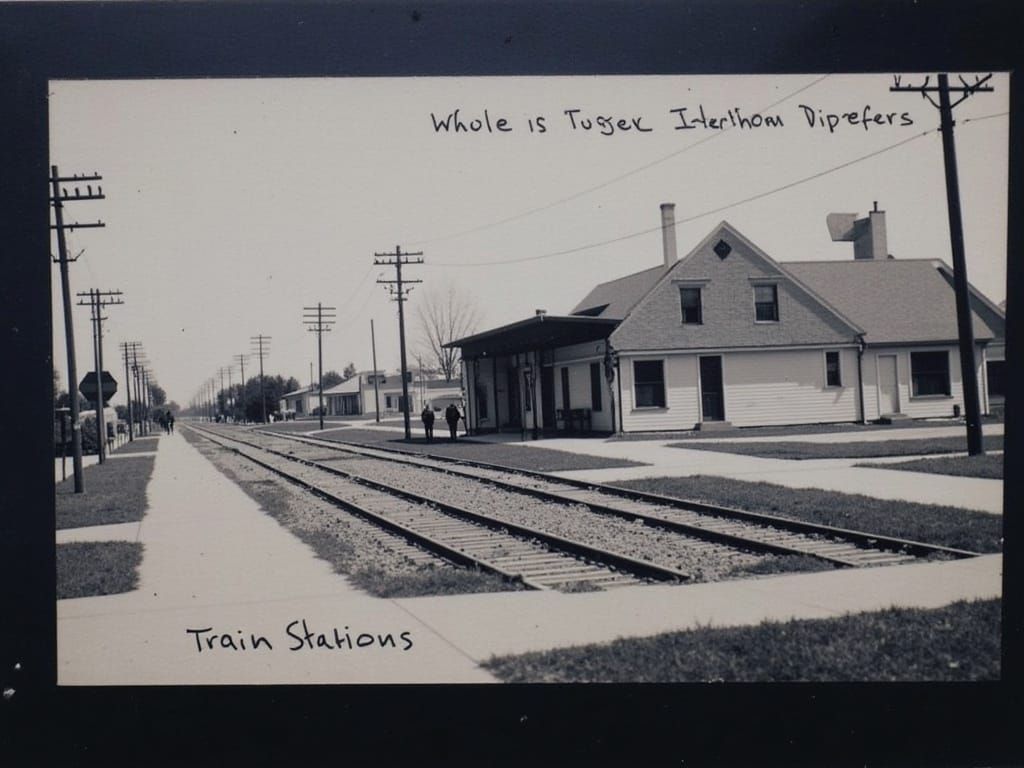 <lora:photo RPPC postcard:1.0> Train Station