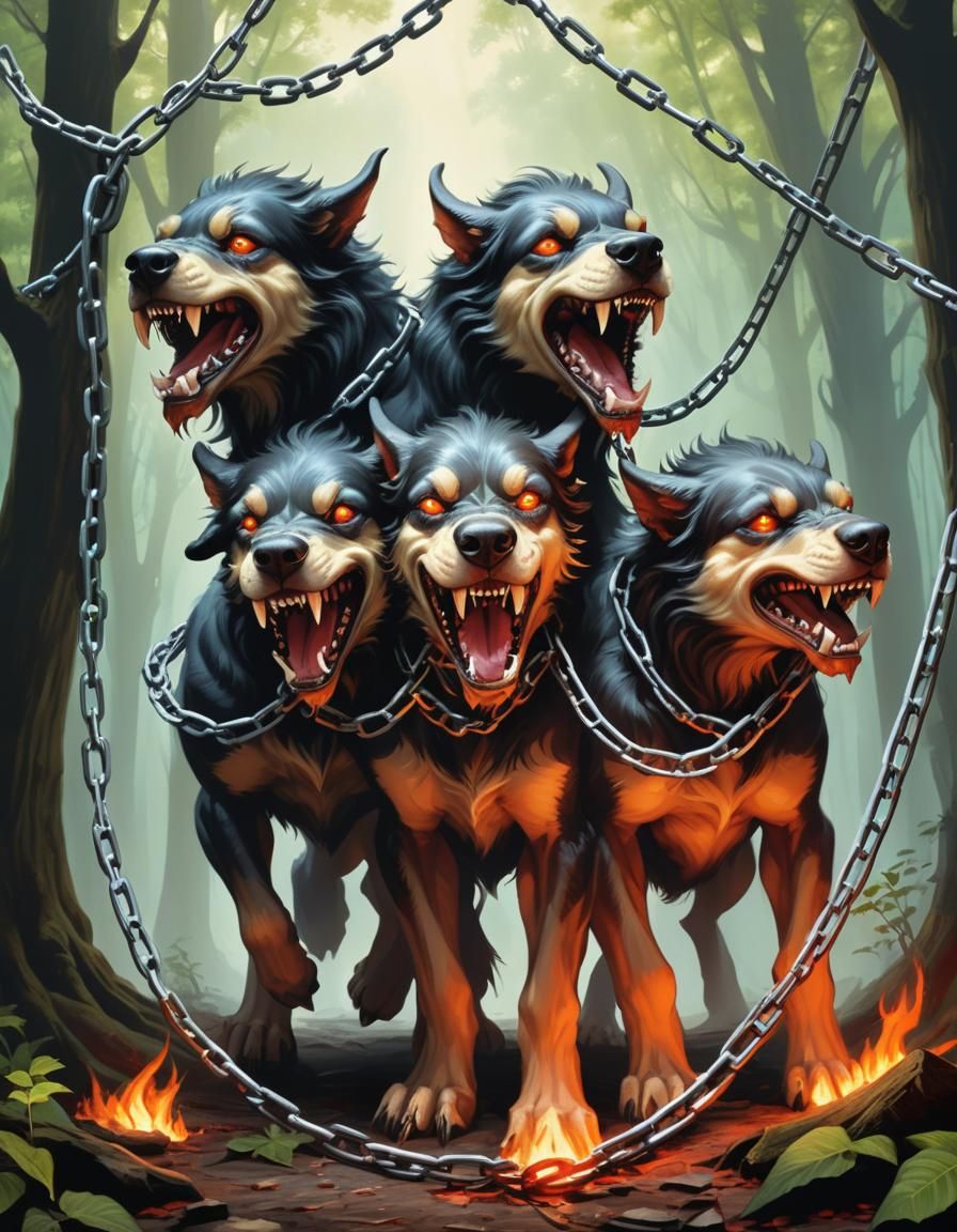 A super mythical five-headed Cerberus 😁