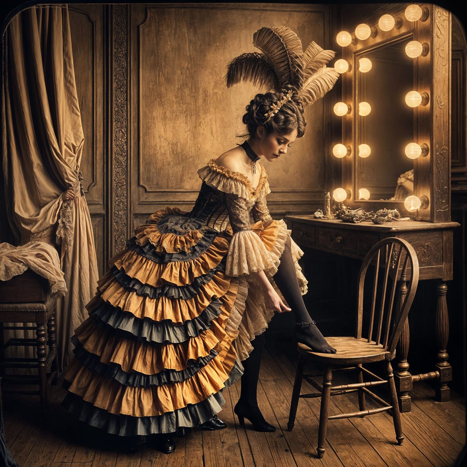 GoldRush Era Show Girl - 1890s Yukon/Alaska  by @A C Buxton Mixed Media Artist