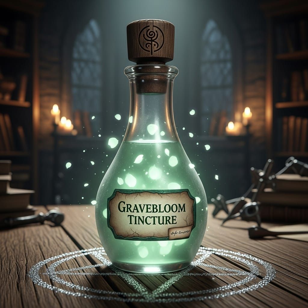 "GRAVEBLOOM TINCTURE" (extremely rare necromantic potion)