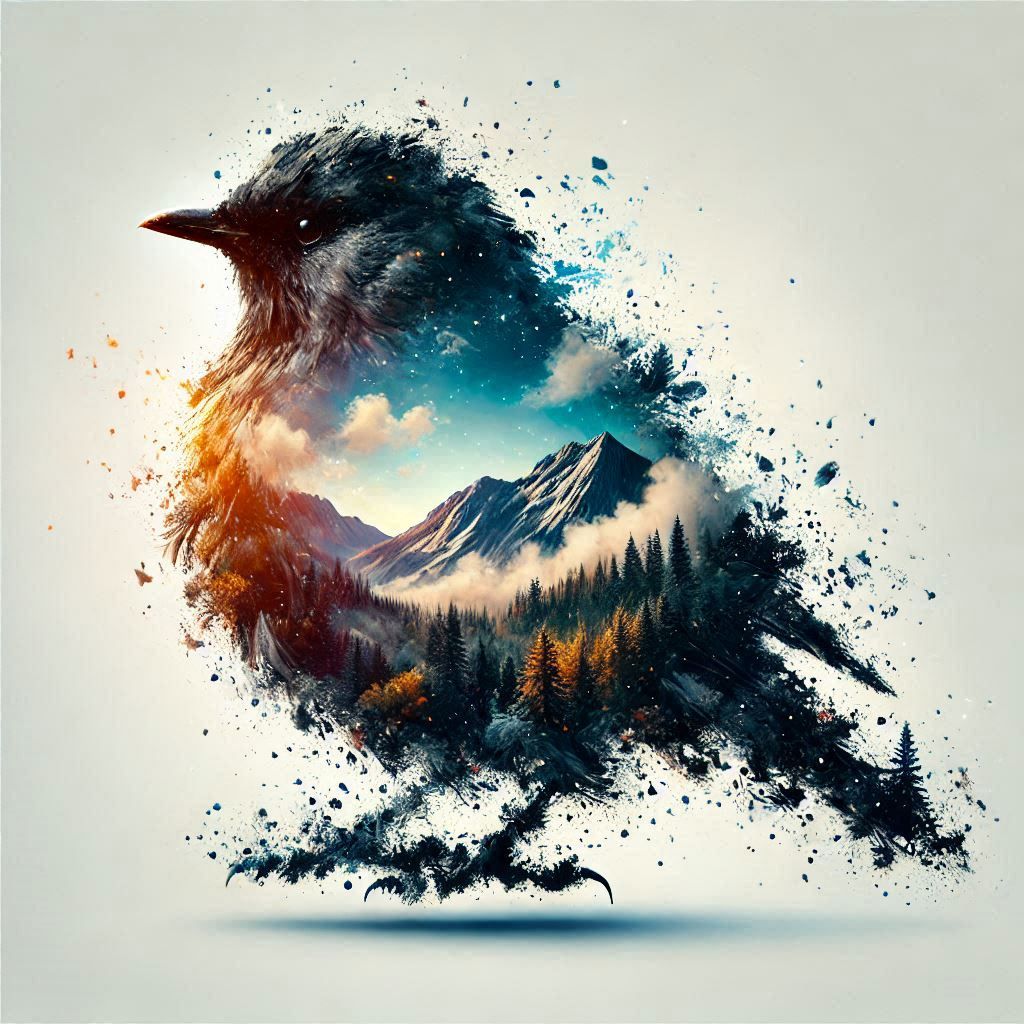 double exposure beautiful fantasy portrait landscape..