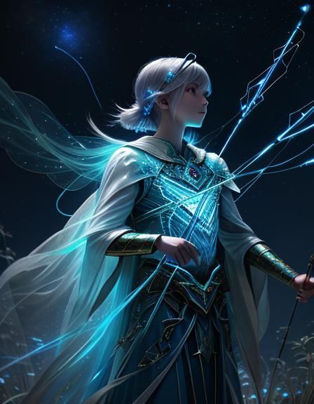 Mystical Longbow of Luminescent Glass: Hyperrealistic Digita...