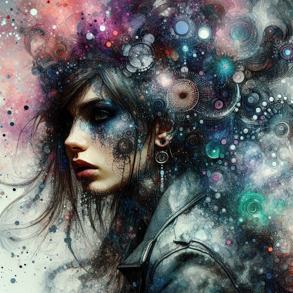 double exposure beautiful fantasy DALL-E 3 portrait landscap...