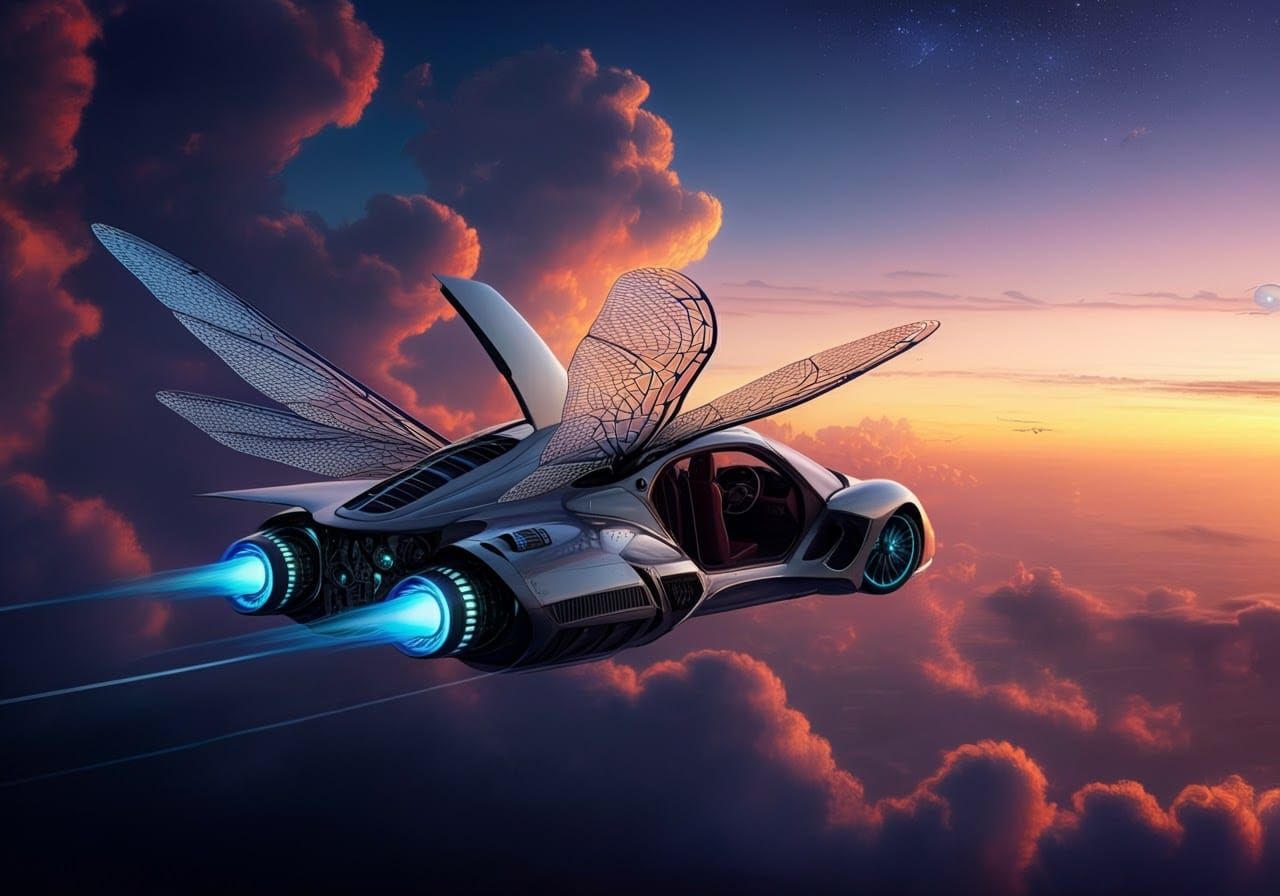 Surreal Flying Car