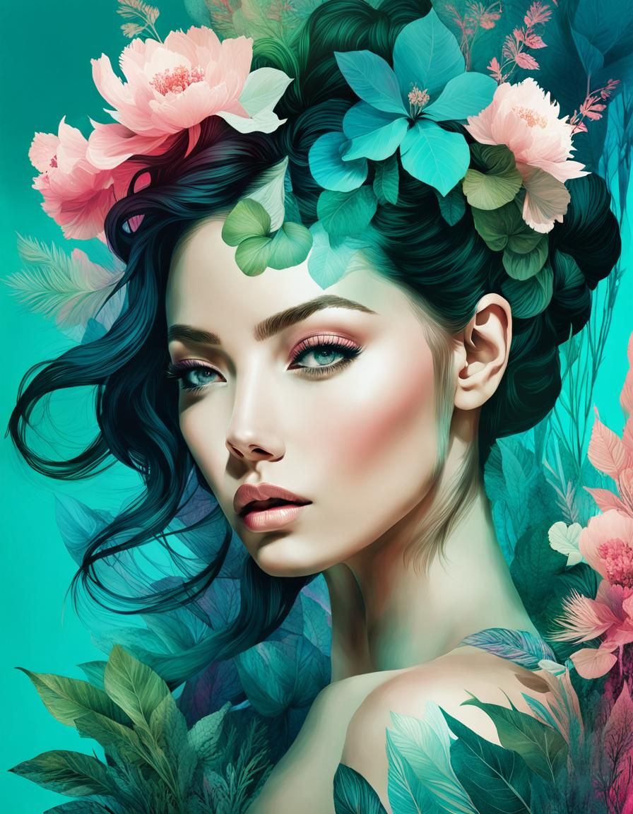 Flowery portrait  by @Diane