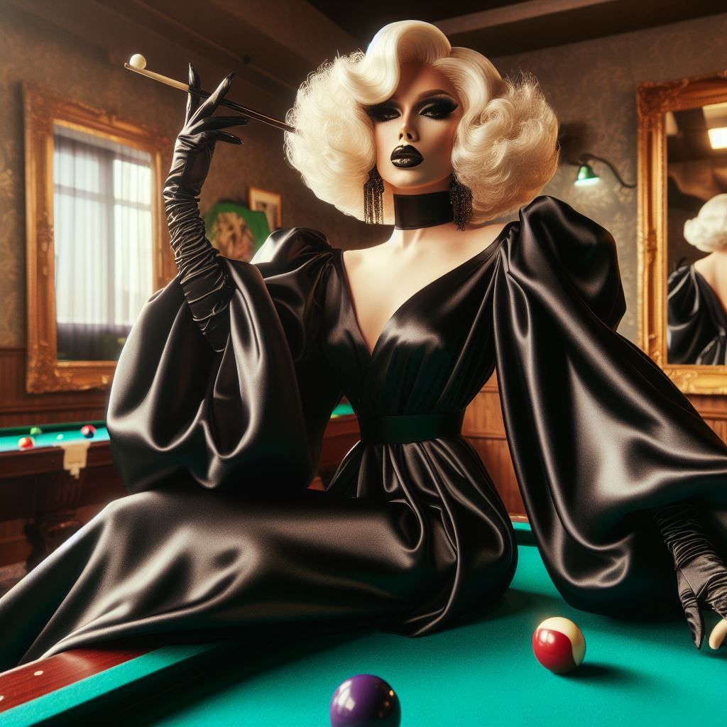 Satin Wonderland of Sissy Dresses and Wigs and Gloves and Ma...