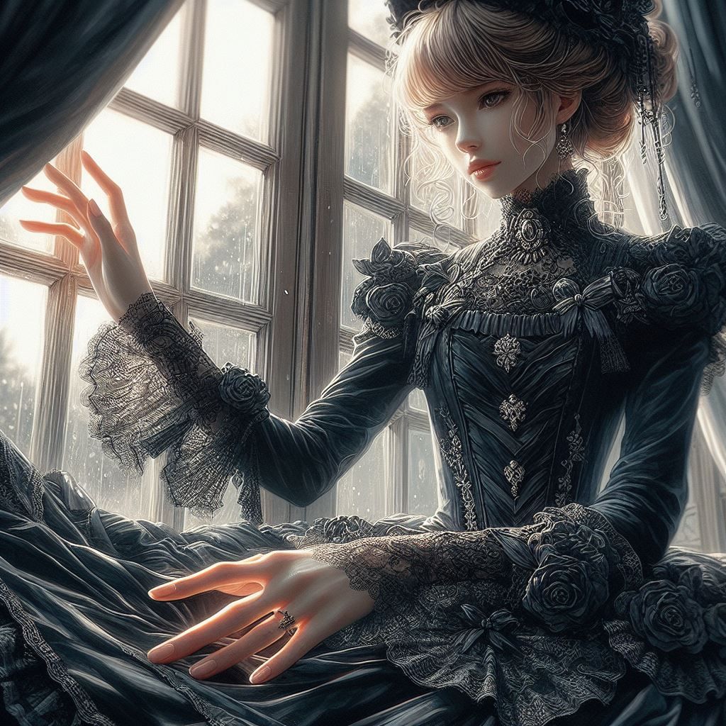 Lady in black dress ll